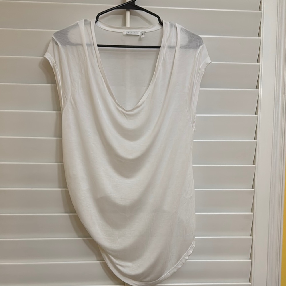 Leith Ivory Short Sleeve Blouse     New without tags